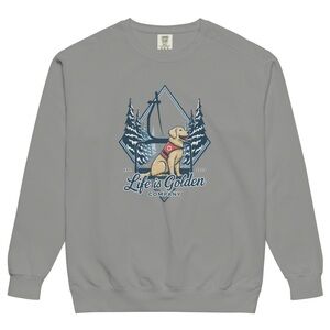 🐕 LIFE IS GOLDEN Grey Golden Patrol Unisex Sweatshirt (Front Placement) Size L